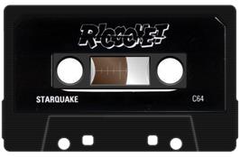 Cartridge artwork for Starquake on the Commodore 64.