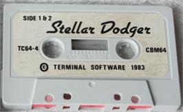 Cartridge artwork for Stellar Dodger on the Commodore 64.