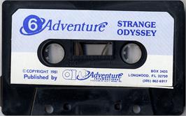Cartridge artwork for Strange Odyssey on the Commodore 64.