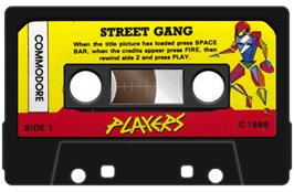 Cartridge artwork for Street Gang on the Commodore 64.