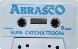 Cartridge artwork for Supa-catcha-troopa! on the Commodore 64.