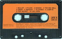 Cartridge artwork for Super Black Belt Karate on the Commodore 64.