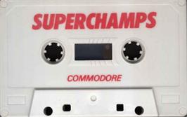 Cartridge artwork for Super Champs on the Commodore 64.