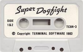 Cartridge artwork for Super Dogfight on the Commodore 64.