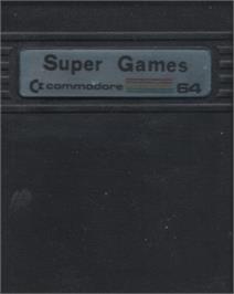 Cartridge artwork for Super Games on the Commodore 64.