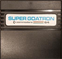 Cartridge artwork for Super Goatron on the Commodore 64.