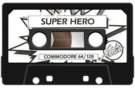 Cartridge artwork for Super Hero (Ahoy!) on the Commodore 64.