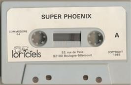 Cartridge artwork for Super Phoenix on the Commodore 64.
