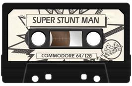 Cartridge artwork for Super Stunt Man on the Commodore 64.