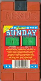 Cartridge artwork for Super Sunday on the Commodore 64.