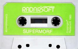 Cartridge artwork for Supermorf on the Commodore 64.