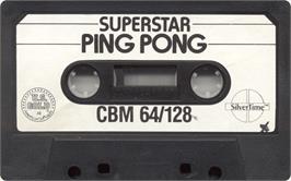 Cartridge artwork for Superstar Ping Pong on the Commodore 64.