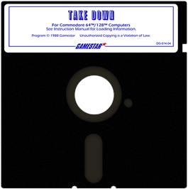 Cartridge artwork for Take Down on the Commodore 64.