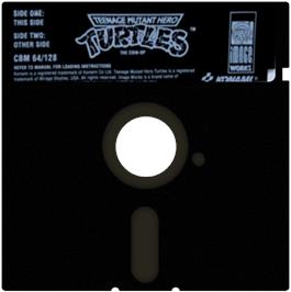 Cartridge artwork for Teenage Mutant Ninja Turtles II: The Arcade Game on the Commodore 64.