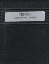 Cartridge artwork for Tenpins on the Commodore 64.