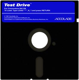 Cartridge artwork for Test Drive on the Commodore 64.