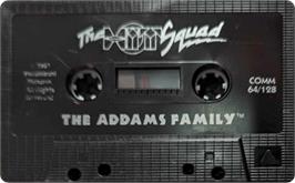 Cartridge artwork for The Addams Family on the Commodore 64.
