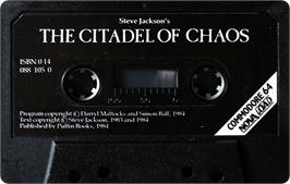 Cartridge artwork for The Citadel of Chaos on the Commodore 64.