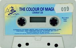 Cartridge artwork for The Colour of Magic on the Commodore 64.