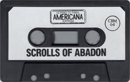 Cartridge artwork for The Scrolls of Abadon on the Commodore 64.