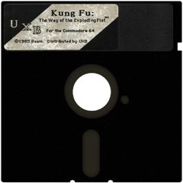 Cartridge artwork for The Way of the Exploding Fist on the Commodore 64.