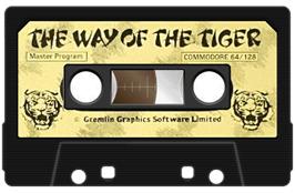 Cartridge artwork for The Way of the Tiger on the Commodore 64.