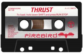 Cartridge artwork for Thrust on the Commodore 64.