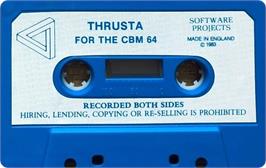 Cartridge artwork for Thrusta on the Commodore 64.