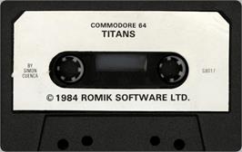 Cartridge artwork for Titans on the Commodore 64.