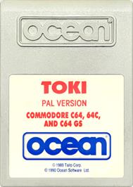 Cartridge artwork for Toki on the Commodore 64.
