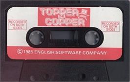 Cartridge artwork for Topper The Copper on the Commodore 64.