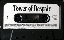 Cartridge artwork for Tower Of Despair on the Commodore 64.