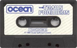 Cartridge artwork for Transformers on the Commodore 64.