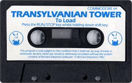 Cartridge artwork for Transylvanian Tower on the Commodore 64.