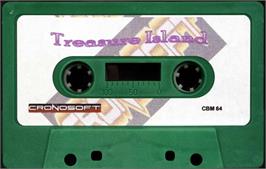 Cartridge artwork for Treasure Isle on the Commodore 64.