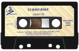 Cartridge artwork for Turbo Bike on the Commodore 64.