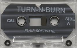 Cartridge artwork for Turn n' Burn on the Commodore 64.