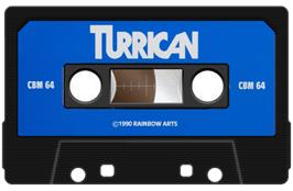 Cartridge artwork for Turrican on the Commodore 64.