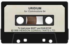 Cartridge artwork for Uridium on the Commodore 64.