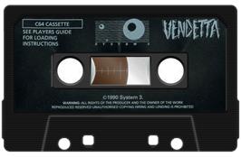 Cartridge artwork for Vendetta (Bratpack) on the Commodore 64.