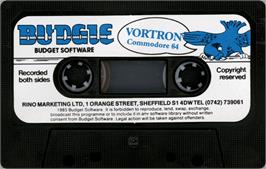 Cartridge artwork for Vortron on the Commodore 64.