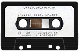Cartridge artwork for Waxworks on the Commodore 64.