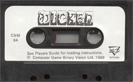 Cartridge artwork for Wicked on the Commodore 64.