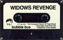 Cartridge artwork for Widow's Revenge on the Commodore 64.