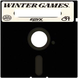 Cartridge artwork for Winter Games on the Commodore 64.