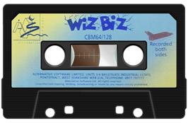 Cartridge artwork for Wiz-biz on the Commodore 64.