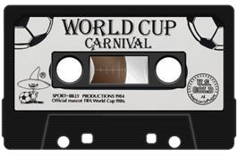 Cartridge artwork for World Cup Carnival on the Commodore 64.