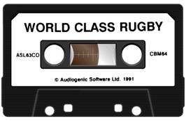 Cartridge artwork for World Rugby on the Commodore 64.