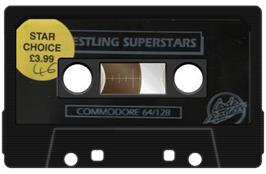 Cartridge artwork for Wrestling Superstars on the Commodore 64.
