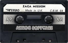 Cartridge artwork for Zaga Mission on the Commodore 64.